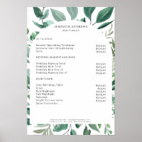 Affiche de liste de prix feuillue