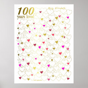 Affiche de livre d'or pour 100e anniversaire - 100
