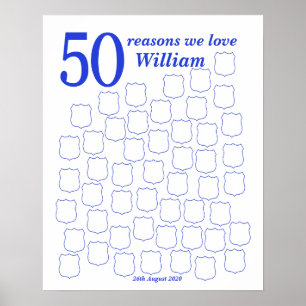 Affiche de livre d'or pour les 50 ans d'un policie