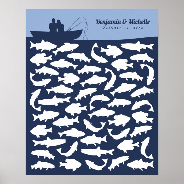 Affiche de livre d'or pour pêcheur - 50 signatures (Devant)