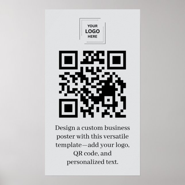 Affiche de logo d'entreprise de code QR profession (Devant)