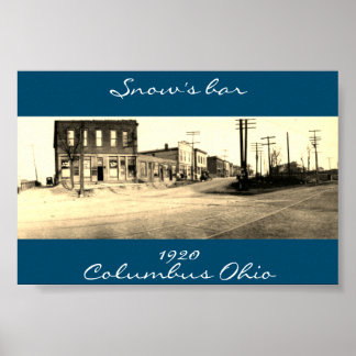 Affiche de l'Ohio du bar à neige Columbus
