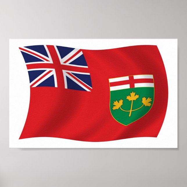 Affiche de l'Ontario avec le drapeau (Devant)