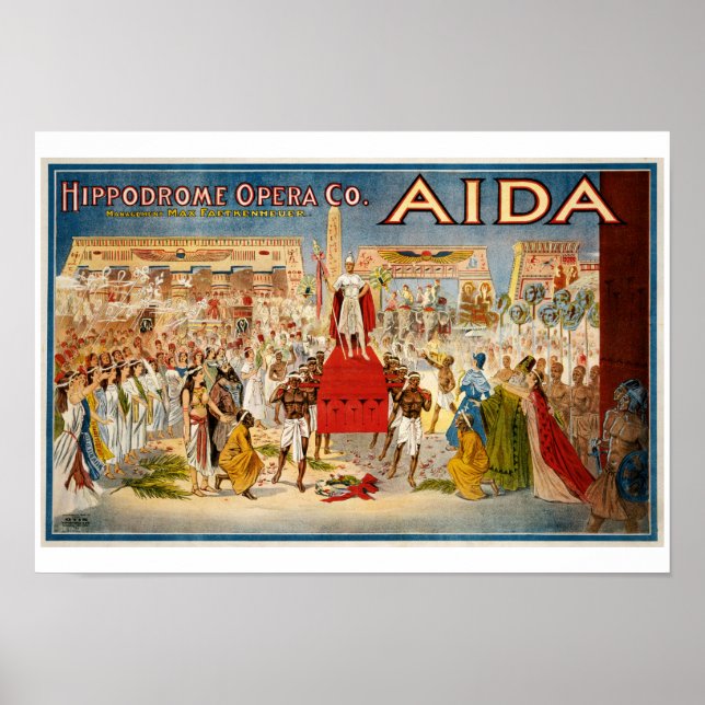 Affiche de l'opéra Aida 1898 (Devant)