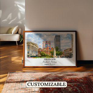 Affiche de Louisville Kentucky, Aquarelle, Sur mes