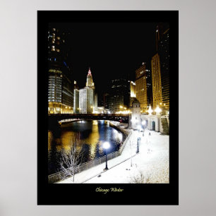 Affiche de luxe d'hiver de Chicago