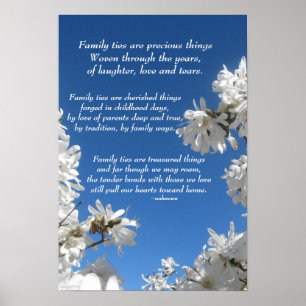 Affiche de magnolia de cravates de famille