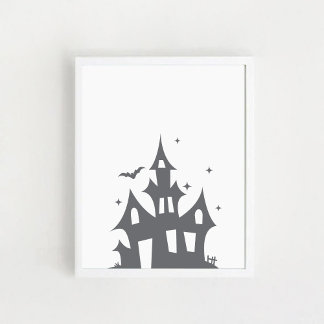Affiche de maison silhouette Halloween