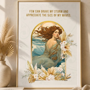 Affiche de mantra de tempête pour femme inspirante