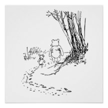 Affiche de marche de l'ours Pooh et de Piglet clas