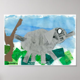 Affiche de marche d'éléphant