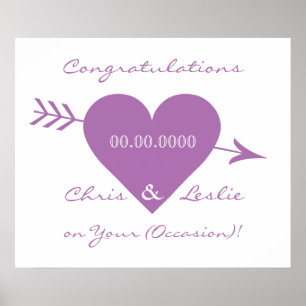 Affiche de mariage/anniversaire personnalisée Vale