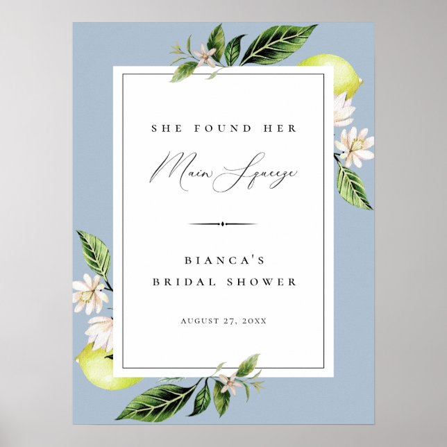 Affiche de mariage Botanical Lemons Main Squeeze (Devant)
