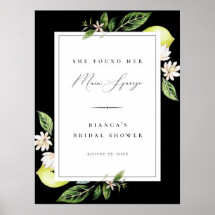 Affiche de mariage Botanical Lemons Main Squeeze