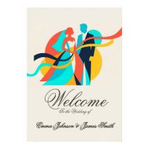 Affiche de mariage crème abstraite 