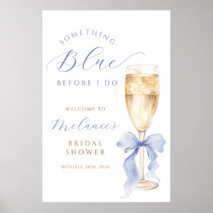Affiche de mariage numérique «Something Blue Bow»