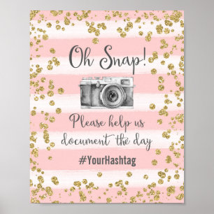 Affiche de mariage Oh Snap Hashtag
