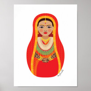 Affiche de mariée népalaise Matryoshka