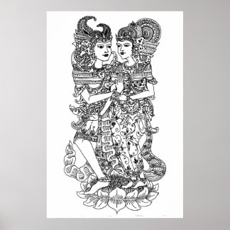 affiche de marionnettes smara ratih wayang