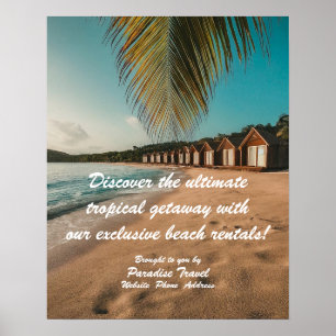 Affiche de marketing tropical d'agence de voyages