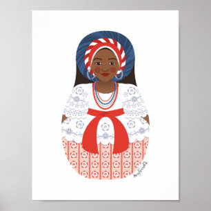Affiche de Matriochka bahianaise brésilienne