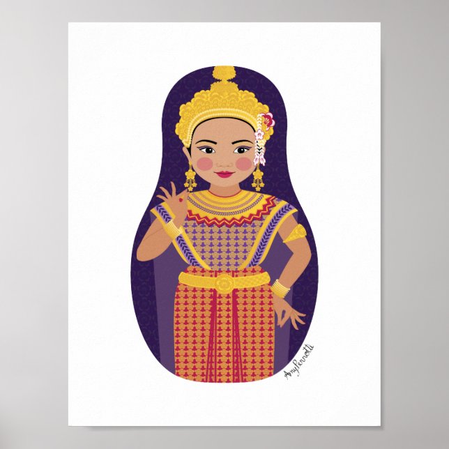 Affiche de Matriochka de danseuse thaïlandaise (Devant)