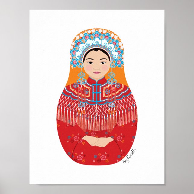 Affiche de Matriochka de mariée chinoise (Devant)