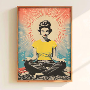 Affiche de méditation imprimable Rétro Yoga Imprim