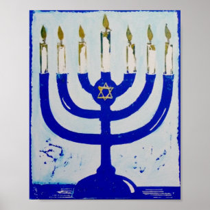 Affiche de Menorah, 8 x 10 pouces