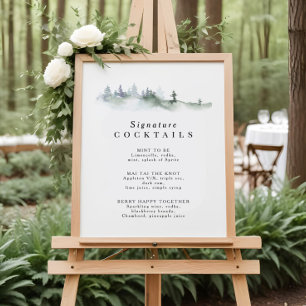 Affiche de menu de cocktails signature Pine Crest