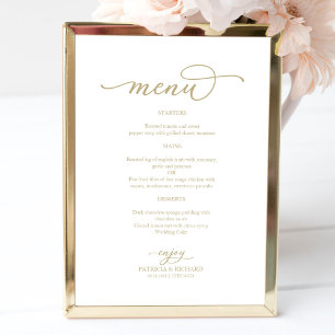 Affiche de menu de mariage élégant à l'écriture do