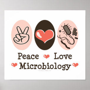 Affiche de microbiologie d'amour de paix