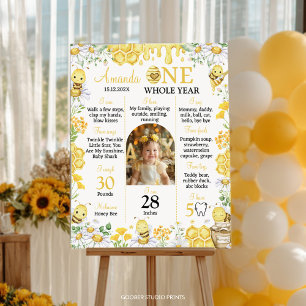 Affiche de milestone d'anniversaire florale d'abei