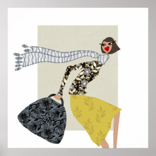 Affiche de mode glamour de la saison automnale Mis