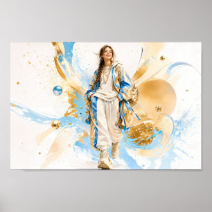 Affiche de mode Streetwear Blue Gold
