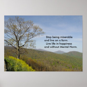 Affiche de montagnes de la Virginie de bonheur de
