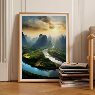 Affiche de montagnes imprimées en Chine Hong Kong
