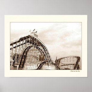 Affiche de montagnes russes Cyclone