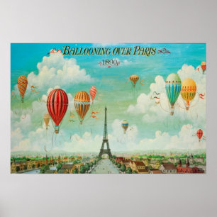 Affiche de montgolfière sur Paris