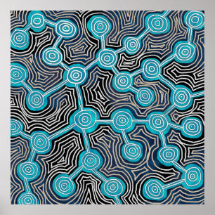 Affiche de motif abstrait d'art moderne de lignes 