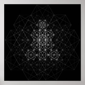 Affiche de motif abstrait de géométrie noir et bla