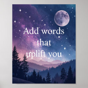 Affiche de motivation avec ciel étoilé nocturne