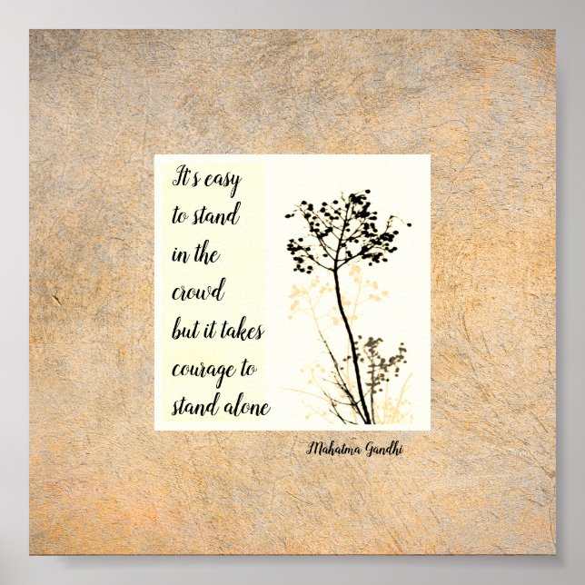 Affiche de motivation Gandhi sur l'art nature (Devant)