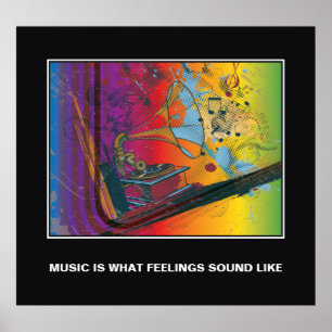 Affiche de motivation pour la musique gramophone r