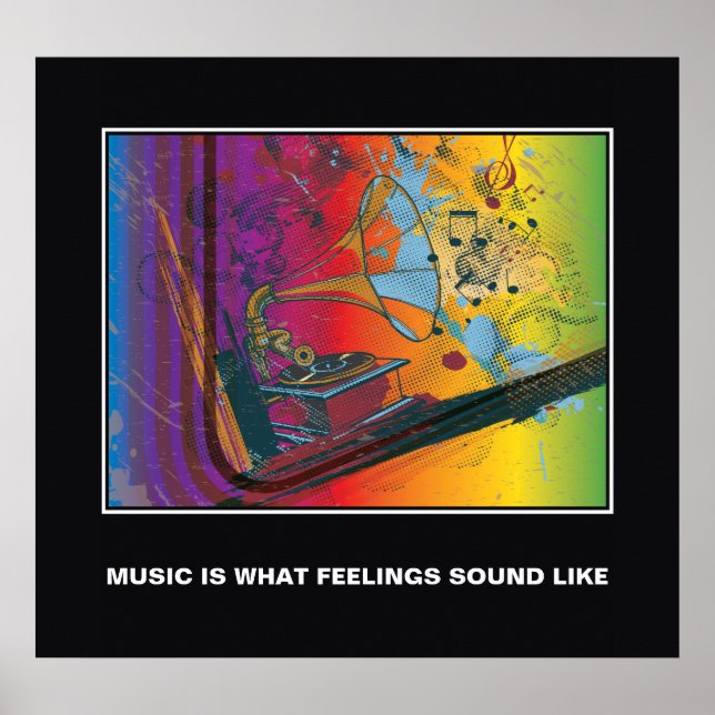 Affiche de motivation pour la musique gramophone r (Devant)