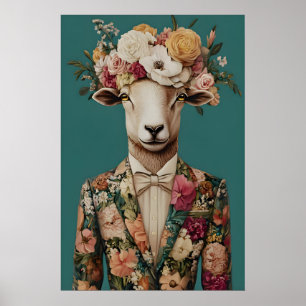 Affiche de mouton en costume, Portrait de mouton,