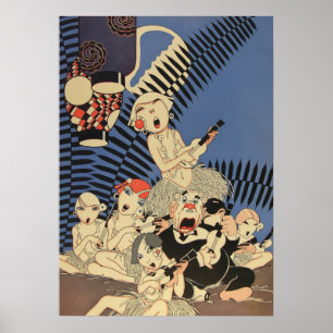 Affiche de musique Art Déco vintage – Groupe Ukule