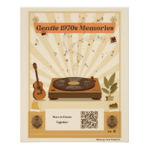 Affiche de musique pour la mémoire des années 1970