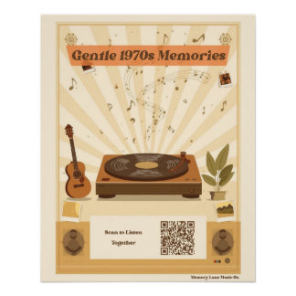 Affiche de musique pour la mémoire des années 1970