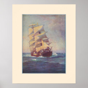 Affiche de navire à voiles carrées